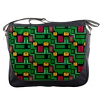 Rectangles on a green background                                                        Messenger Bag