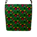 Rectangles on a green background                                                        Flap Closure Messenger Bag (L)