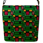 Rectangles on a green background                                                        Flap Closure Messenger Bag (S)