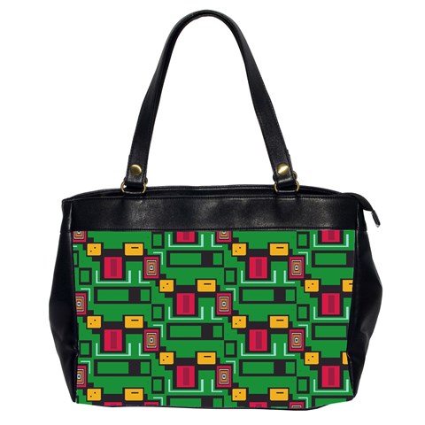 Rectangles on a green background                                                        Oversize Office Handbag (2 Sides) from ArtsNow.com Front