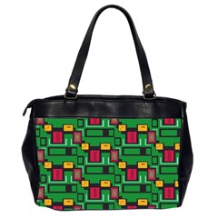 Rectangles on a green background                                                        Oversize Office Handbag (2 Sides) from ArtsNow.com Back