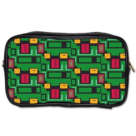 Rectangles on a green background                                                        Toiletries Bag (Two Sides) from ArtsNow.com Front