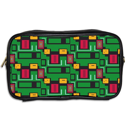 Rectangles on a green background                                                        Toiletries Bag (Two Sides) from ArtsNow.com Back