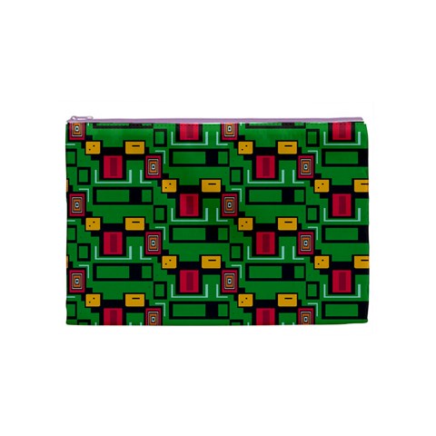 Rectangles on a green background                                                        Cosmetic Bag from ArtsNow.com Front