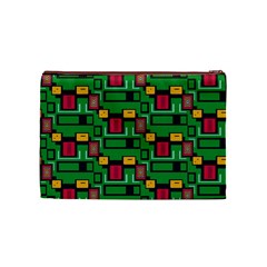 Rectangles on a green background                                                        Cosmetic Bag from ArtsNow.com Front