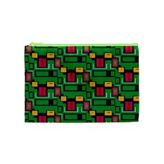 Rectangles on a green background                                                        Cosmetic Bag from ArtsNow.com Front