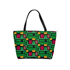 Rectangles on a green background                                                        Classic Shoulder Handbag from ArtsNow.com Front