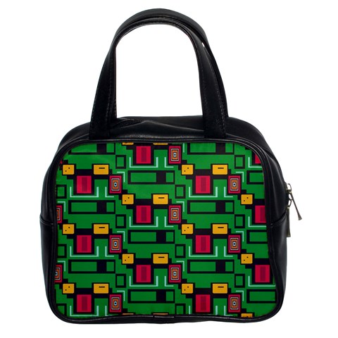 Rectangles on a green background                                                        Classic Handbag (Two Sides) from ArtsNow.com Front