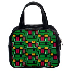 Rectangles on a green background                                                        Classic Handbag (Two Sides) from ArtsNow.com Front