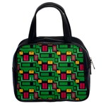 Rectangles on a green background                                                        Classic Handbag (Two Sides)