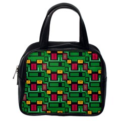 Rectangles on a green background                                                        Classic Handbag (Two Sides) from ArtsNow.com Back