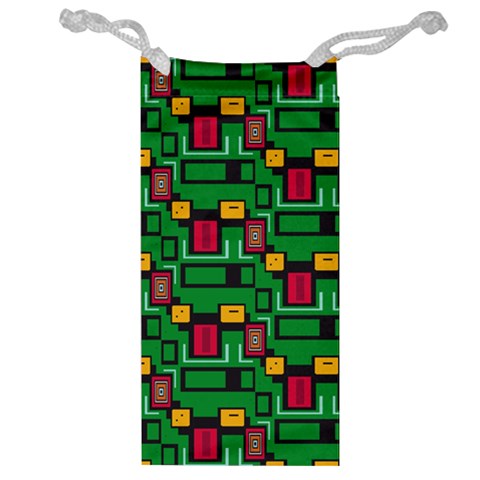 Rectangles on a green background                                                        Jewelry Bag from ArtsNow.com Front