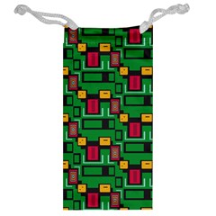 Rectangles on a green background                                                        Jewelry Bag from ArtsNow.com Back