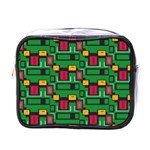 Rectangles on a green background                                                        Mini Toiletries Bag (One Side)