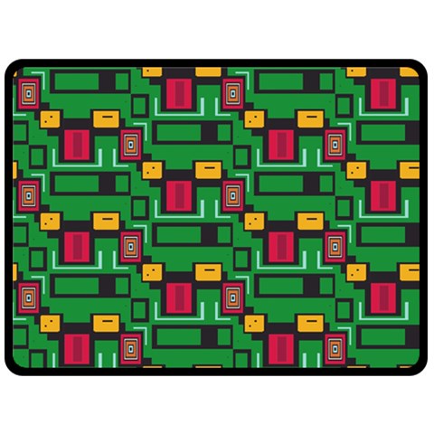 Rectangles on a green background                                                       Fleece Blanket from ArtsNow.com 80 x60  Blanket Front