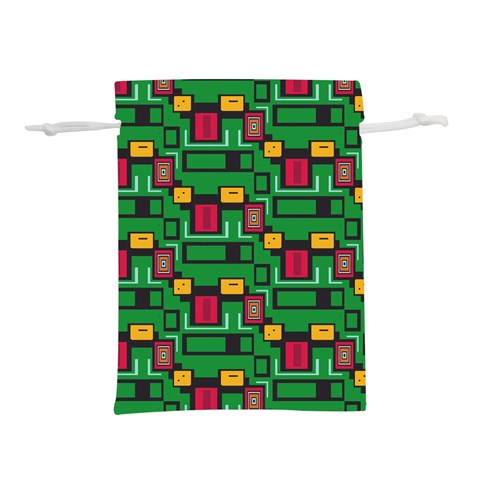 Rectangles on a green background                                                    Lightweight Drawstring Pouch (L) from ArtsNow.com Front