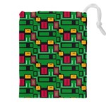 Rectangles on a green background                                                    Drawstring Pouch (5XL)