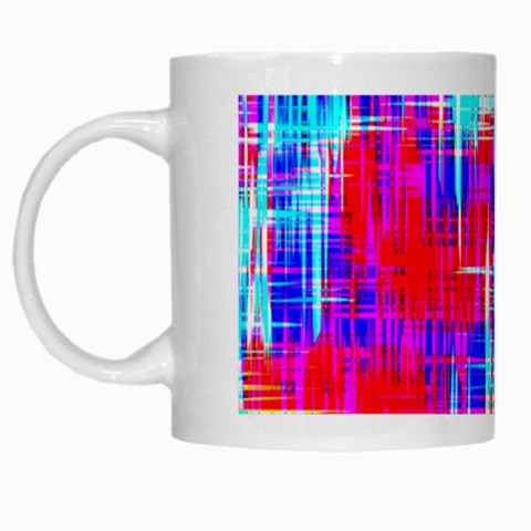 Red blue messy stripes                                                         White Mug from ArtsNow.com Left