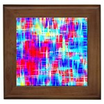 Red blue messy stripes                                                         Framed Tile