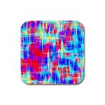 Red blue messy stripes                                                         Rubber Square Coaster (4 pack