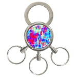 Red blue messy stripes                                                         3-Ring Key Chain