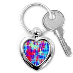 Red blue messy stripes                                                         Key Chain (Heart)