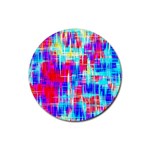 Red blue messy stripes                                                         Rubber Round Coaster (4 pack)