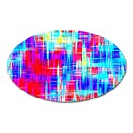 Red blue messy stripes                                                         Magnet (Oval)