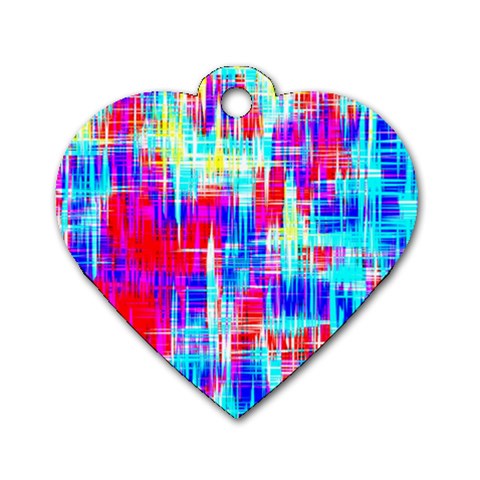 Red blue messy stripes                                                         Dog Tag Heart (One Side) from ArtsNow.com Front