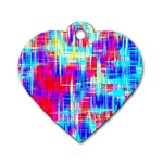 Red blue messy stripes                                                         Dog Tag Heart (One Side)