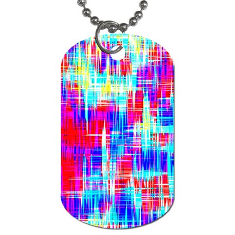 Red blue messy stripes                                                         Dog Tag (One Side) from ArtsNow.com Front