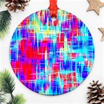 Red blue messy stripes                                                         Ornament (Round)