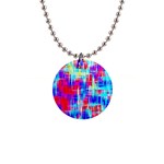 Red blue messy stripes                                                         1  Button Necklace