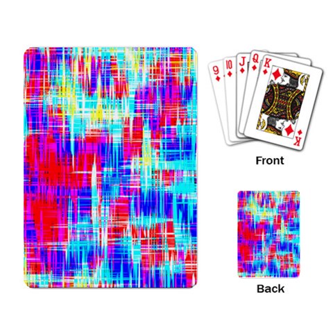 Red blue messy stripes                                                         Playing Cards Single Design from ArtsNow.com Back