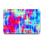 Red blue messy stripes                                                         Small Doormat