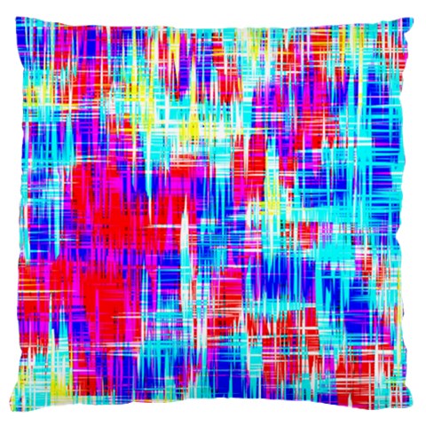 Red blue messy stripes                                                        Large Flano Cushion Case (Two Sides) from ArtsNow.com Front