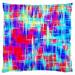 Red blue messy stripes                                                        Large Flano Cushion Case (Two Sides) from ArtsNow.com Back