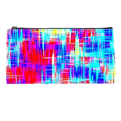 Red blue messy stripes                                                        Pencil Case from ArtsNow.com Front