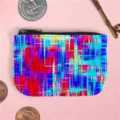 Red blue messy stripes                                                        Mini Coin Purse from ArtsNow.com Front