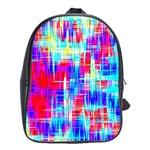 Red blue messy stripes                                                         School Bag (Large)