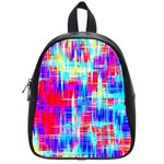 Red blue messy stripes                                                         School Bag (Small)