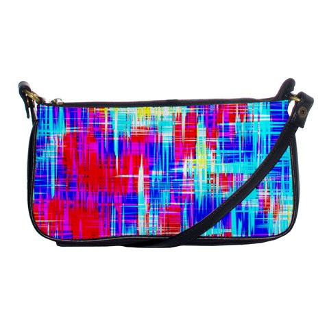 Red blue messy stripes                                                         Shoulder Clutch Bag from ArtsNow.com Front