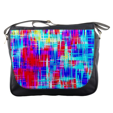 Red blue messy stripes                                                         Messenger Bag from ArtsNow.com Front