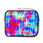 Red blue messy stripes                                                         Mini Toiletries Bag (One Side)