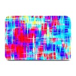 Red blue messy stripes                                                        Plate Mat