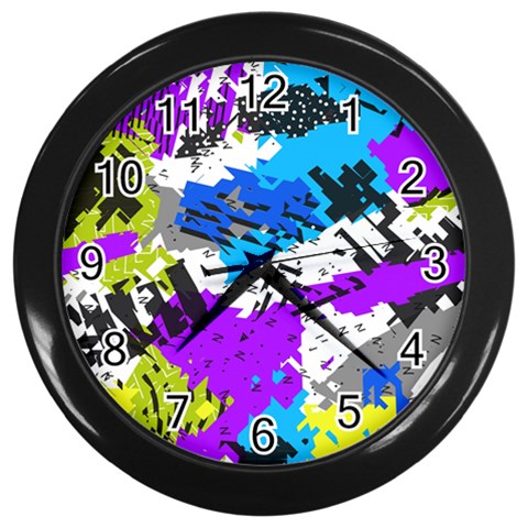 Shaky shapes                                                          Wall Clock (Black) from ArtsNow.com Front