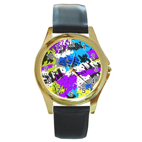 Shaky shapes                                                          Round Gold Metal Watch from ArtsNow.com Front