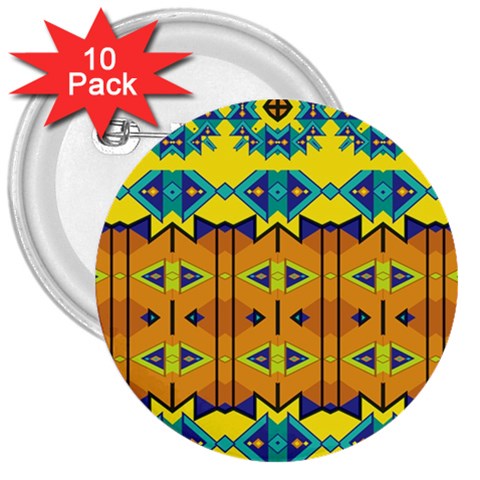 Tribal pattern                                                          3  Button (10 pack) from ArtsNow.com Front