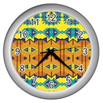 Tribal pattern                                                          Wall Clock (Silver)