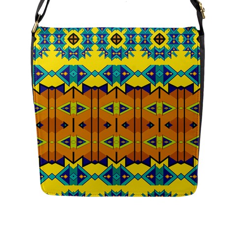 Tribal pattern                                                          Flap Closure Messenger Bag (L) from ArtsNow.com Front